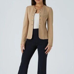 HALARA women's Fitted blazer with round neck and decorative buttons XL LIKE NEW!